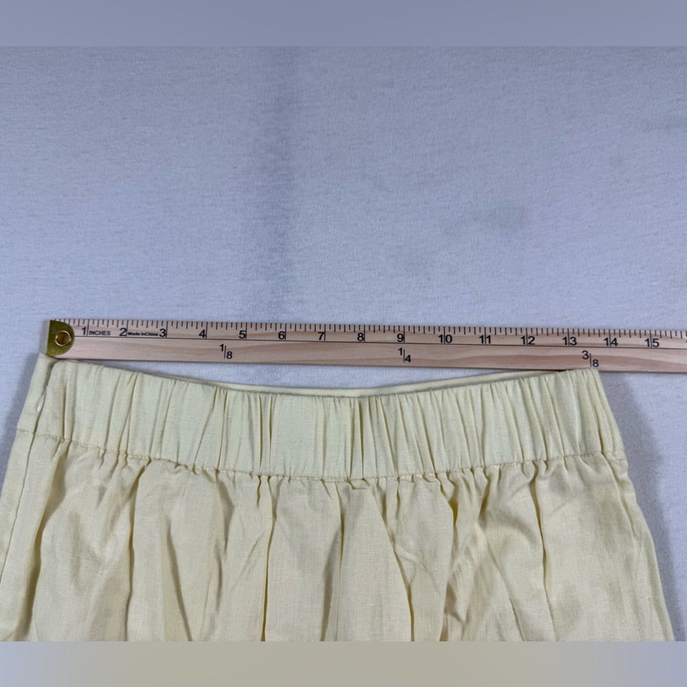 Ann Taylor Soft Yellow Linen Blend Midi Skirt Size 2 | Back Slit | Workwear - Picture 8 of 8